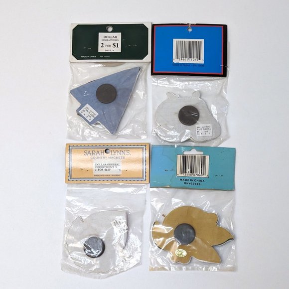 4 Pack Vintage NOS New Decorative Magnets: Corelle, Memo, Holiday, Sarah Lynn's - Picture 2 of 2